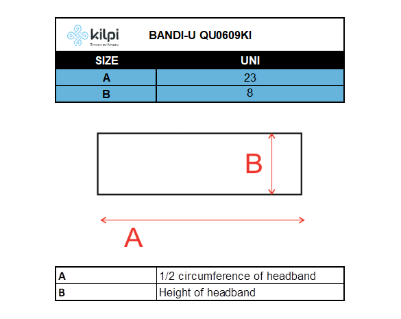 Bandeau de course Kilpi BANDI-U – Size chart