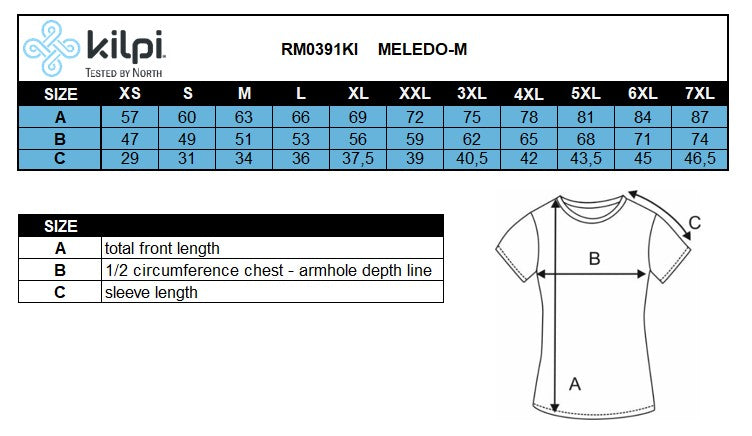 Maillot de cyclisme Kilpi MELEDO-M – Size chart