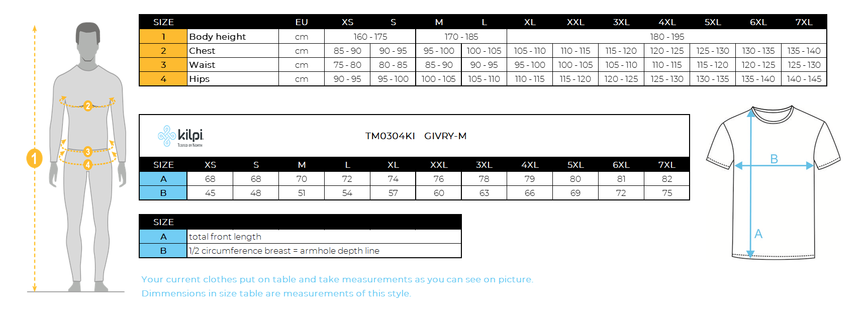 HOMMEle polo de Kilpi GIVRY-M – Size chart