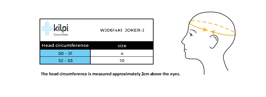 Bonnet d'hiver pour enfant Kilpi JOKER-J – Size chart