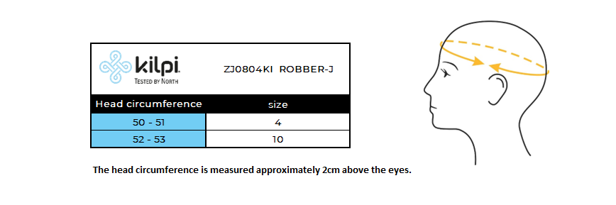Kid's face mask Kilpi ROBBER-J – Size chart